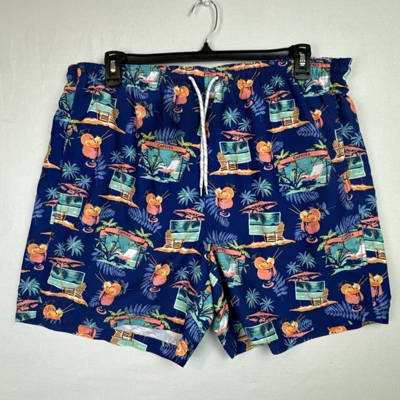 Boca Classics Men's XL Swim Trunks hawaiian tropical beach vacation travel luau - Picture 1 of 16